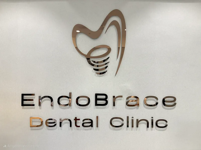 The EndoBrace logo on the clinic wall